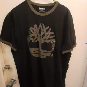 Timberland Men's Black & Olive Green Tee Size XL